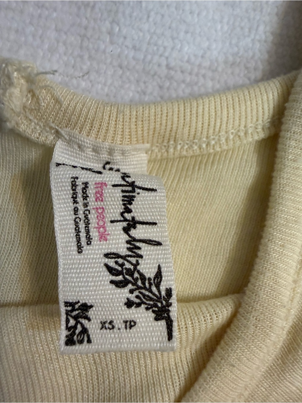 Free People Cream Ribbed Spaghetti Strap Tank - Picture 3 of 3